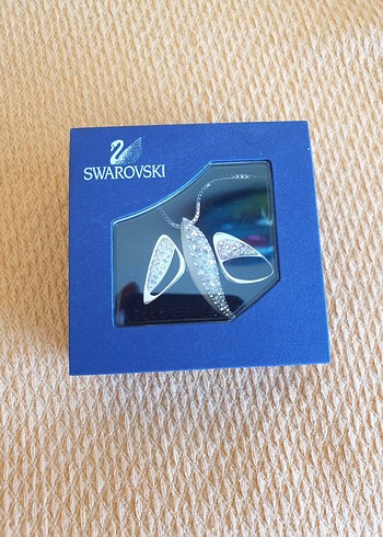  Beden mavi Renk orijinal Swarovski Kadın Kolye ve küpe