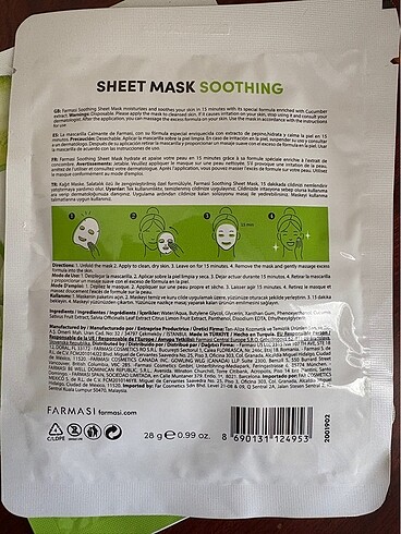 Farmasi salatalıklı kağıt maske 1 adet - Görsel 2