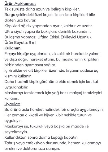 Beden Renk Farmasi infinilash maskara 9ml siyah