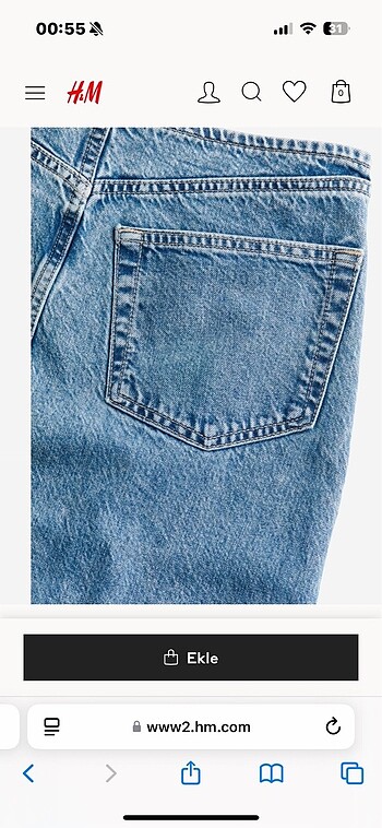 H&M H&M Uzun Denim Kot Etek