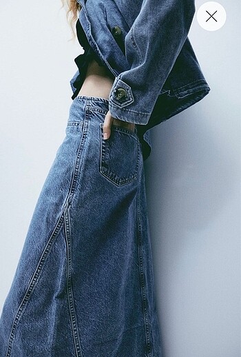 m Beden H&M Uzun Denim Kot Etek
