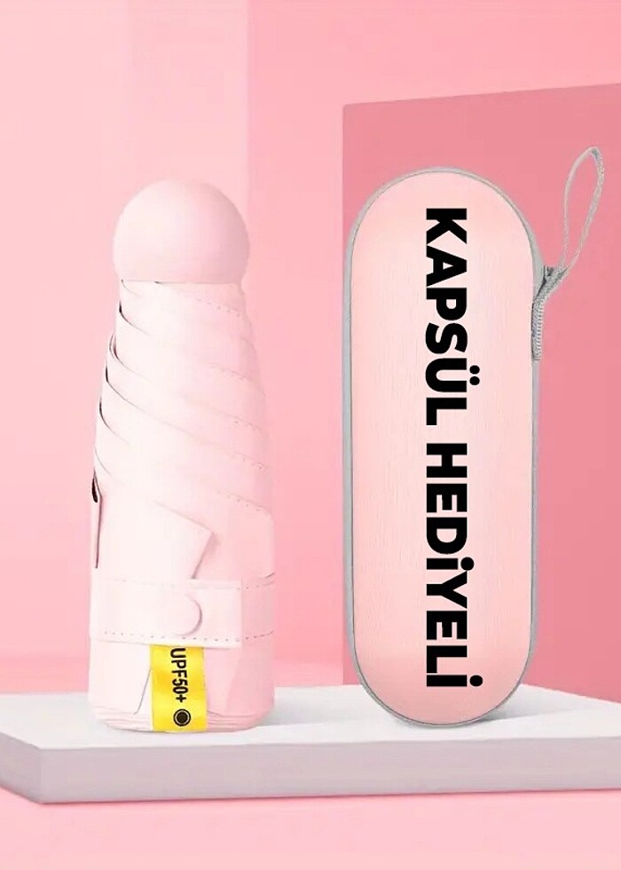 Pembe Mini Cep Boy Şemsiye - Görsel 5