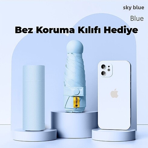 Cep boy mini şemsiye koruma kılıf hediyeli - Görsel 11