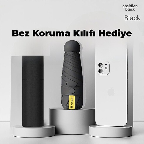 Cep boy mini şemsiye koruma kılıf hediyeli
