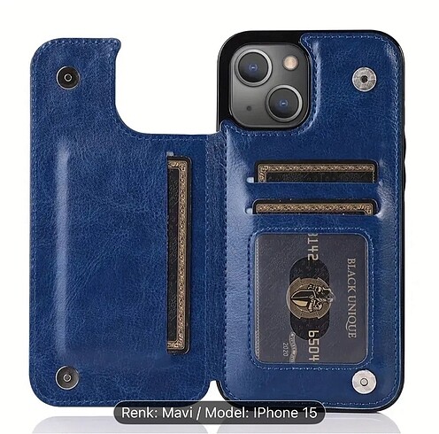 iPhone 15 manyetik cüzdan kılıf
