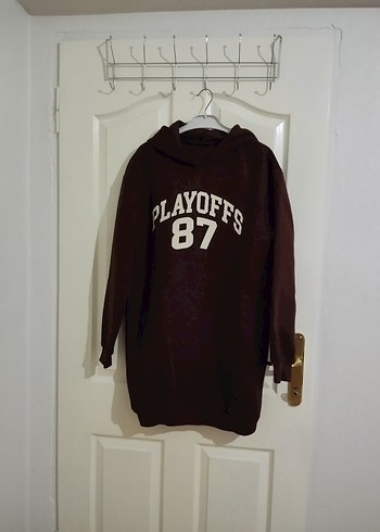Kahverengi Kapüşonlu Spor Sweatshirt