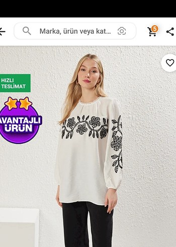 40 Beden beyaz Renk Nakışlı Bohem Pamuklu Uzun Kollu Bluz