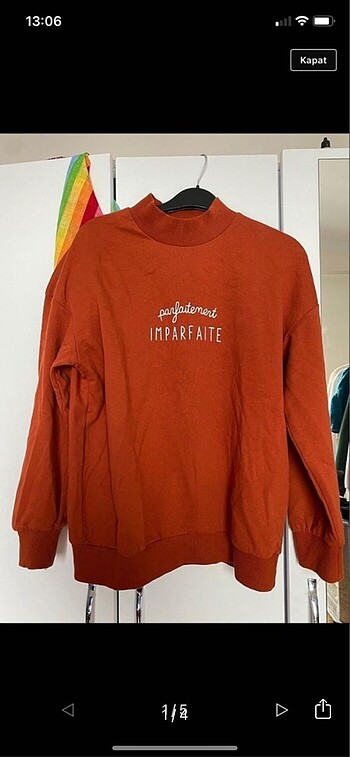 Kiremit rengi sweatshirt