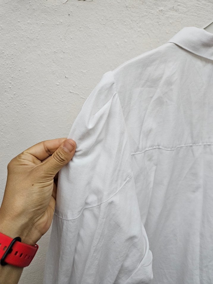 Beyaz Keten Gömlek - Görsel 4