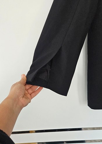 Düğmeli Siyah Kadın Blazer Ceket - Görsel 4