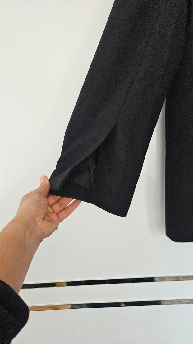 Düğmeli Siyah Kadın Blazer Ceket - Görsel 4