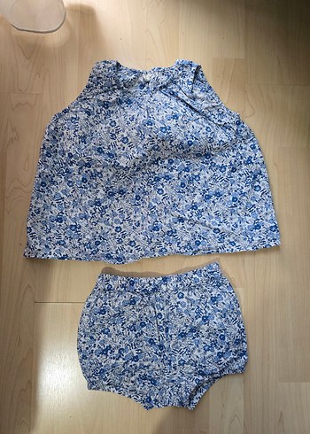h&m Mavi Çiçekli Bebek Takımı