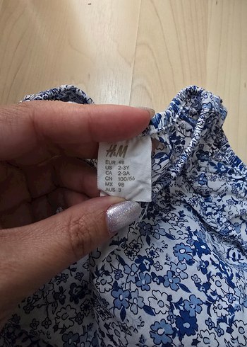 H&M h&m Mavi Çiçekli Bebek Takımı