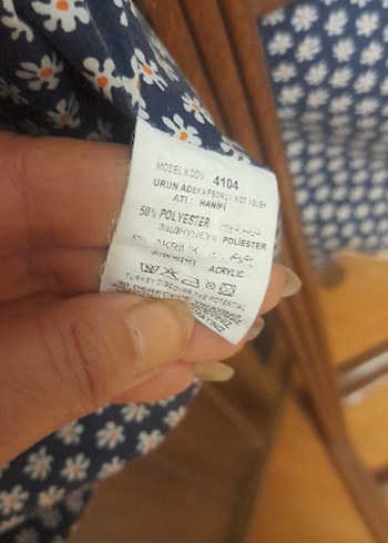 Düğmeli Kız Kot Yelek Çiçek Desenli - Görsel 7