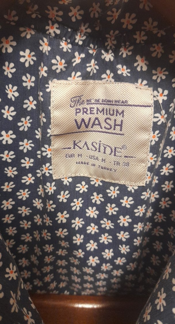 Düğmeli Kız Kot Yelek Çiçek Desenli - Görsel 2