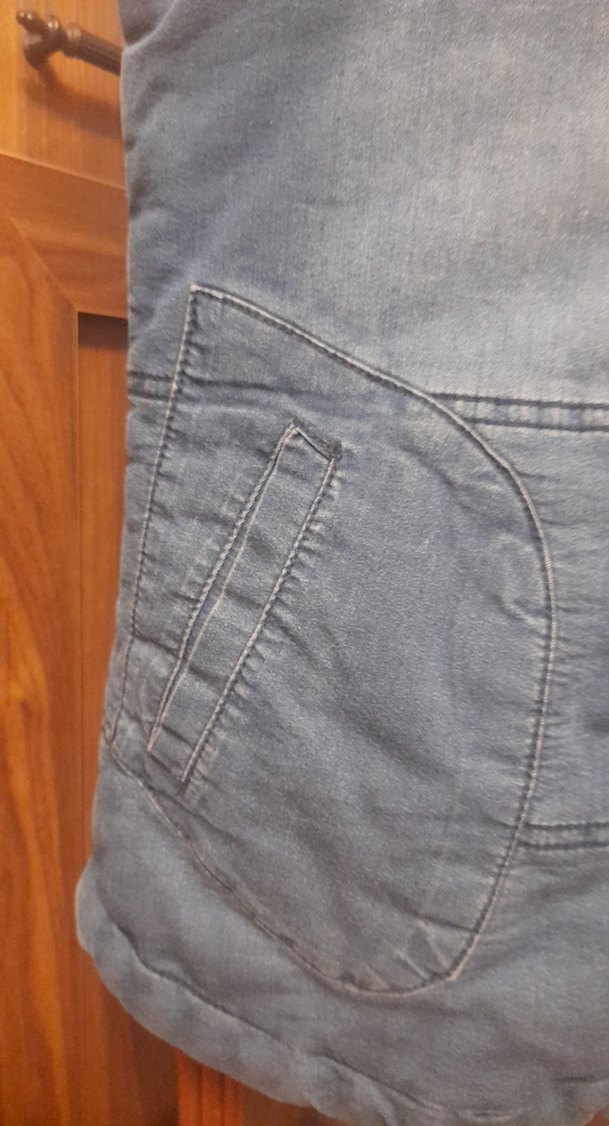 Düğmeli Kız Kot Yelek Çiçek Desenli - Görsel 3