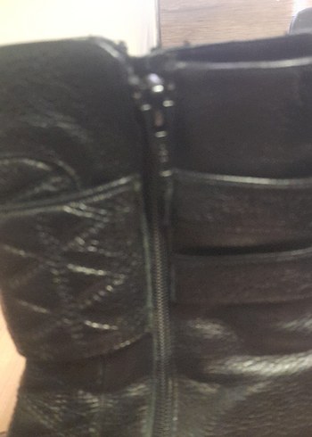 Kadın Siyah Deri Gotik Tokalı Topuklu Bot - Görsel 7