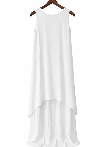 Milk&Honey Marka Kadın Beyaz Kolsuz Uzun  Elbise - Görsel 3