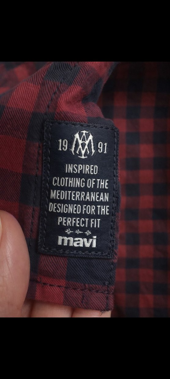 Bordo Kareli Erkek Gömlek, Düğmeli, Uzun Kollu - Görsel 3