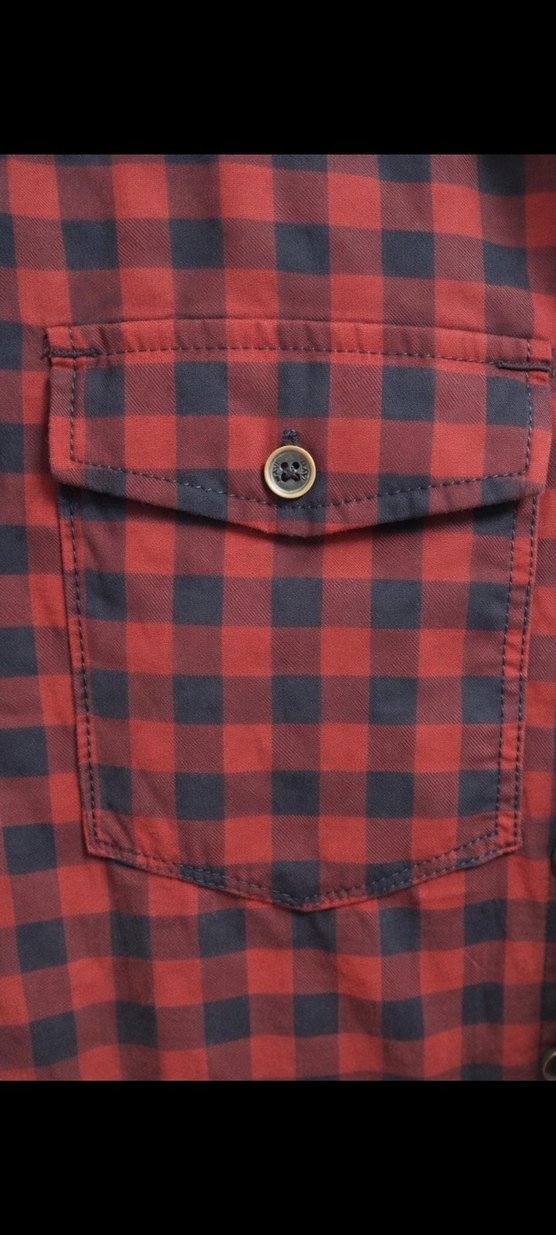 Bordo Kareli Erkek Gömlek, Düğmeli, Uzun Kollu - Görsel 2