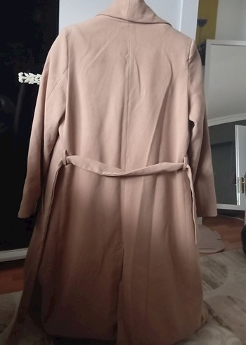 Bej Uzun Süet Kadın Kaban - Görsel 3