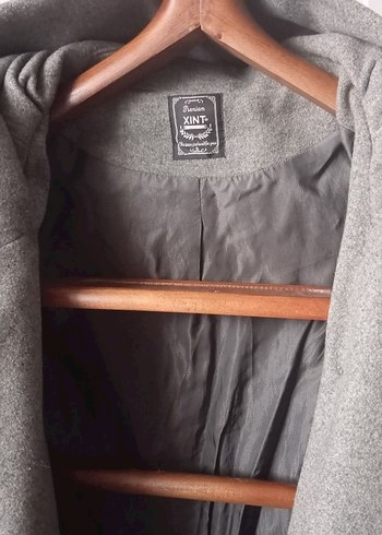 Gri Çift Düğmeli Kaban - Görsel 2