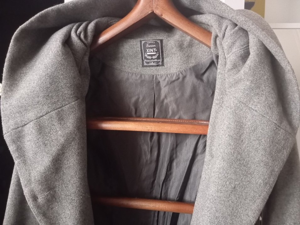 Gri Çift Düğmeli Kaban - Görsel 2