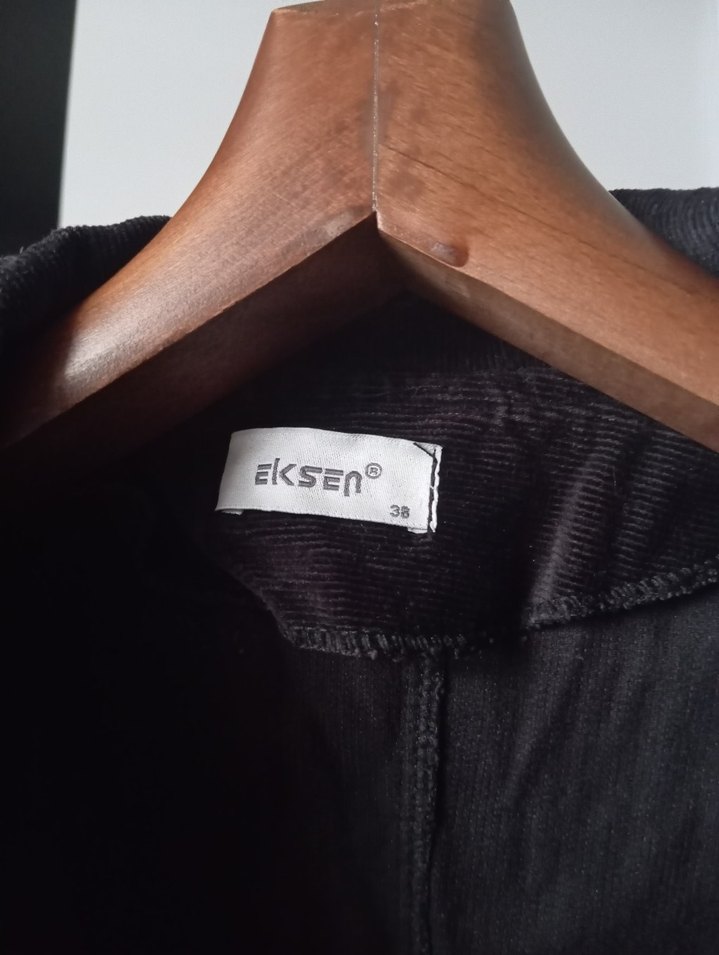 Siyah keten blazer - Görsel 2