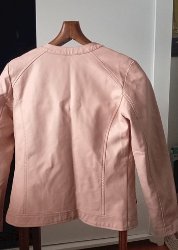 Pembe Kız çocuk Deri Ceket - Görsel 3