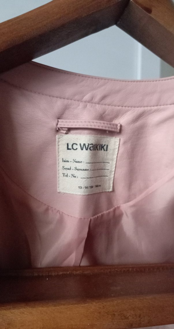 Pembe Kız çocuk Deri Ceket - Görsel 2