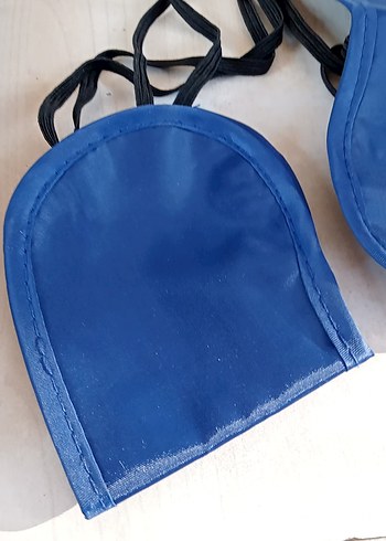 s Beden mavi Renk Saten Uyku Bandı İki Adet