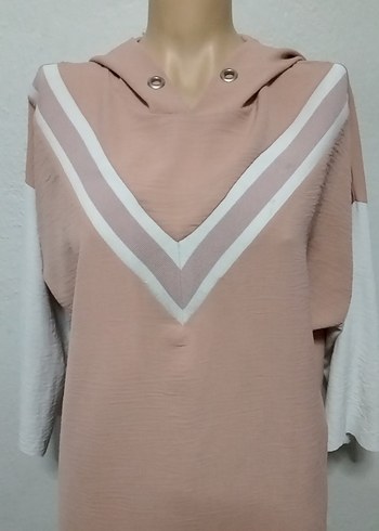 LC Waikiki Pembe V Yaka Uzun Kollu Midi Tunik 42 Beden