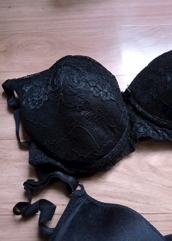 xl Beden Gri ve Siyah Basic Sütyen Seti 85 90 B