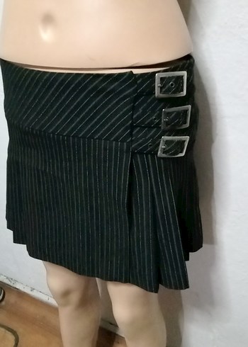 m Beden siyah Renk MANGO Siyah Çizgili Mini Etek 38 Beden