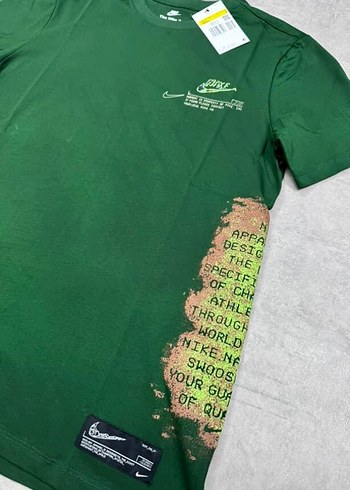 2xl Beden Erkek Koyu Yeşil Baskılı Rahat Tişört