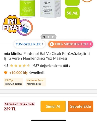 Diğer Mia Klinika Sleeping Mask