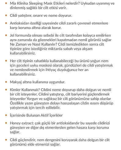Beden Mia Klinika Sleeping Mask