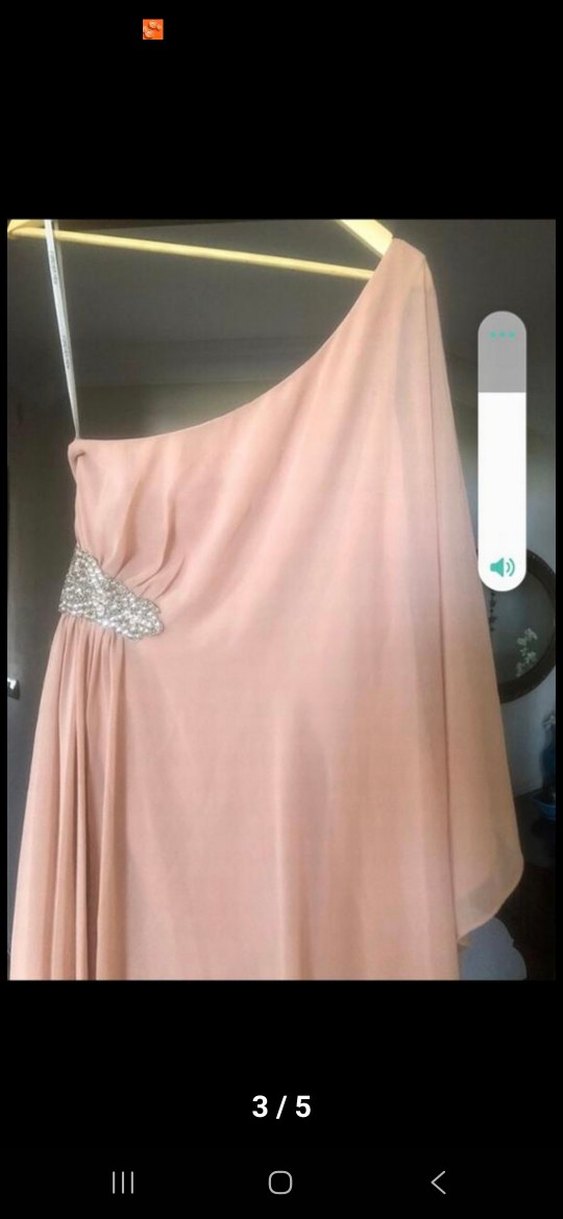 Kadın Bej Drapeli Uzun Abiye Elbise - Görsel 3