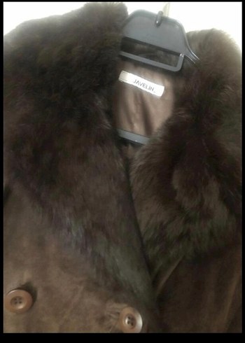 Kahverengi Süet Kadın Uzun Kürklü Kaban - Görsel 2