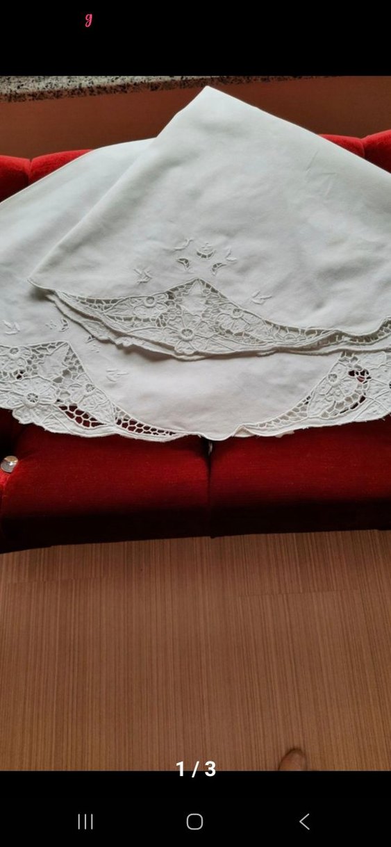 Nakışlı Beyaz Masa Örtüsü - Görsel 3