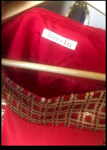 Kırmızı Uzun Drapeli Abiye Elbise - Görsel 2