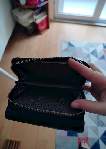 Siyah Deri Fermuarlı Kadın Cüzdanı - Görsel 4