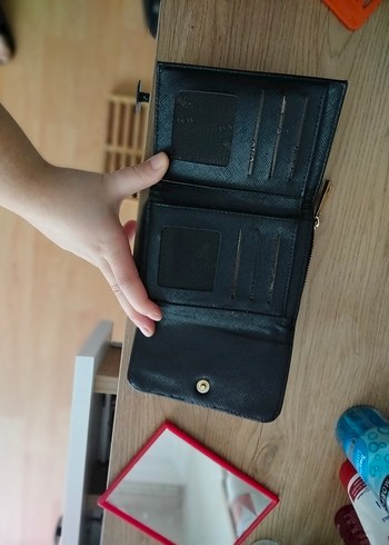 Siyah Deri Fermuarlı Kadın Cüzdanı - Görsel 3