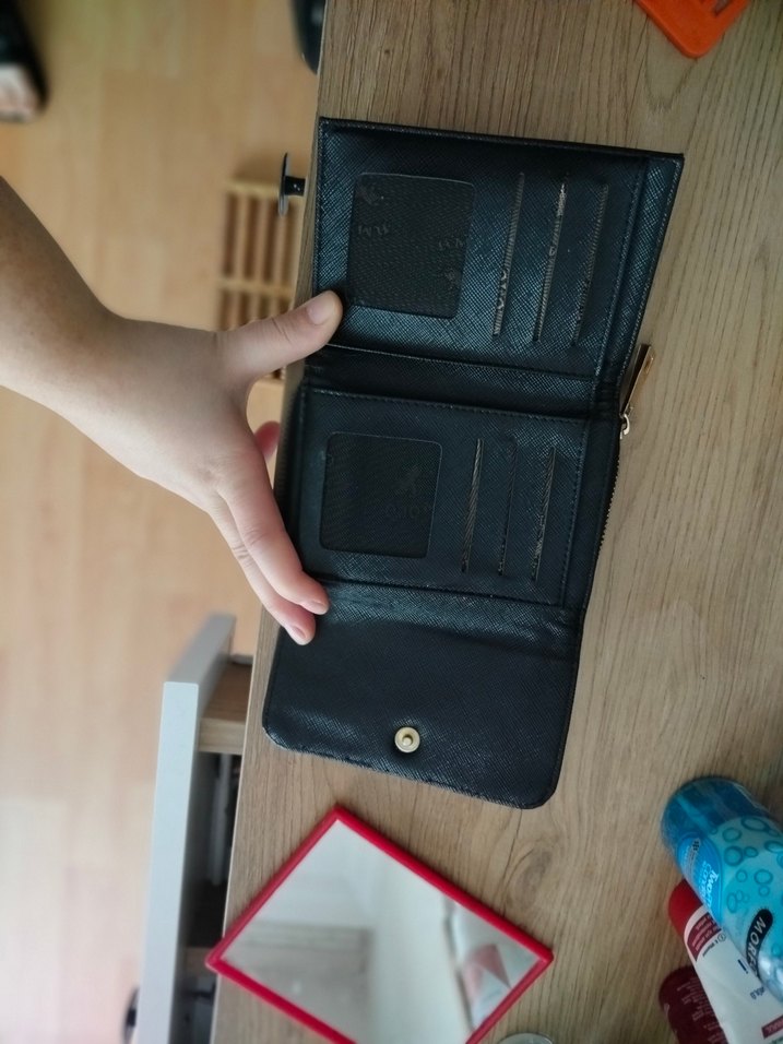 Siyah Deri Fermuarlı Kadın Cüzdanı - Görsel 3