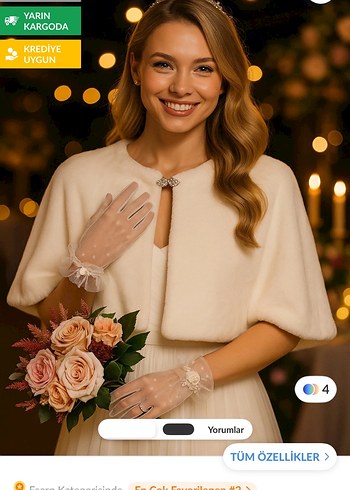 Gelinlik pelerini - Görsel 6