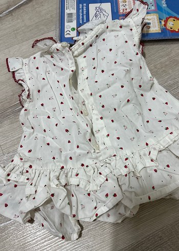 Nakışlı Beyaz Kız Çocuk Bohem Elbise - Görsel 3