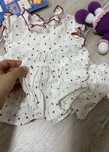 Nakışlı Beyaz Kız Çocuk Bohem Elbise - Görsel 2