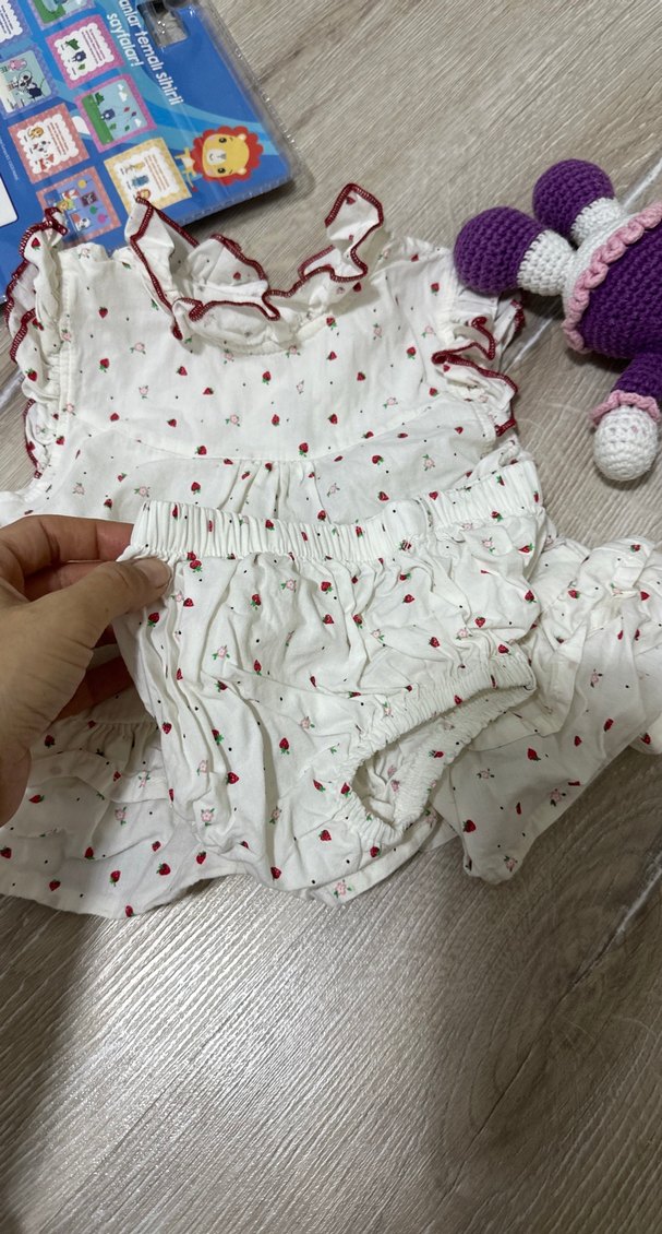 Nakışlı Beyaz Kız Çocuk Bohem Elbise - Görsel 2