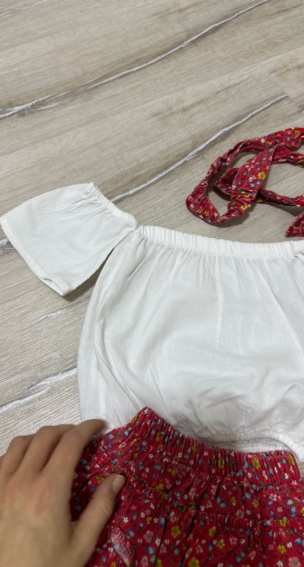 Kız Bebek Fırfırlı Nakışlı 3'lü Takım - Görsel 2