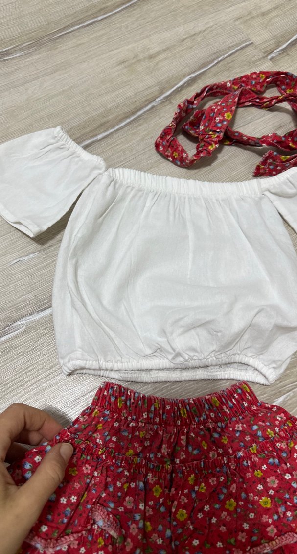 Kız Bebek Fırfırlı Nakışlı 3'lü Takım - Görsel 3